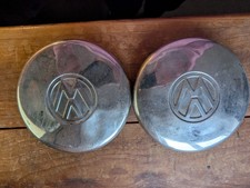 2 Vintage VW Chrome Hubcaps