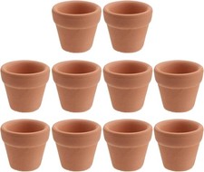10 Mini Terracotta Clay Pots