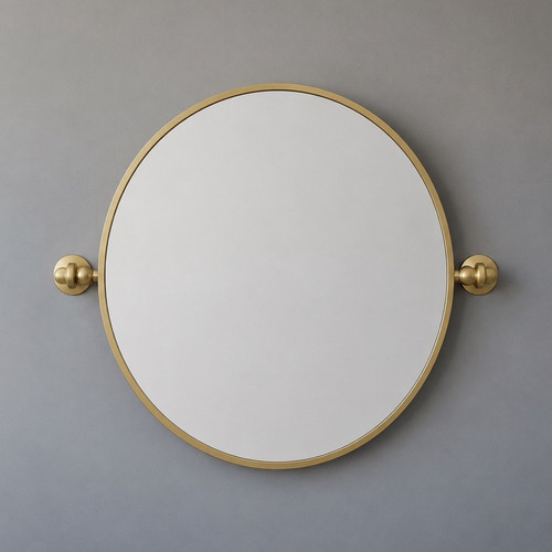 Round brushed brass - round,