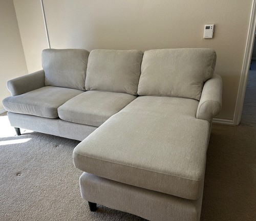 Beige sofa with - beige, reversible