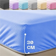 EXTRA DEEP TEDDY BEAR SHERPA FLEECE FITTED SHEET WINTER WARM GREY DOUBLE BEDDING