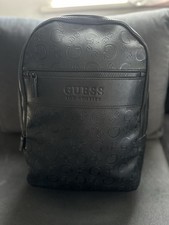 Black Leather Guess Backpack