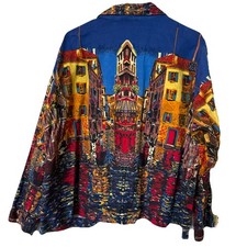 Vintage Artscapes Size 2X  56”x26” Venice Art To Wear Jacket Coat Gorgeous