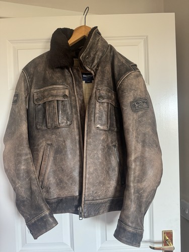 Triumph leather biker jacket - leather,