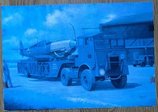 Mike Jeffries Print RAF Leyland Retriever & Queen Mary Aircraft Recovery Trailer