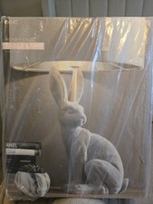 Next Henry Hare Grey Flocked Rabbit Table Lamp New In Box