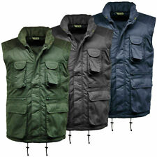 Mens Designer Padded Multi Pocket Gilet Full Zip Work Body-warmer Cord Jacket
