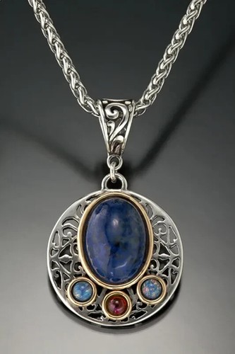 Hand engraved silver lapis - hand,