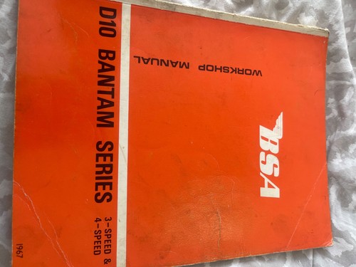 Bsa d10 bantam workshop - workshop, manual