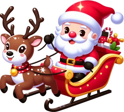 Christmas santa reindeer - christmas,