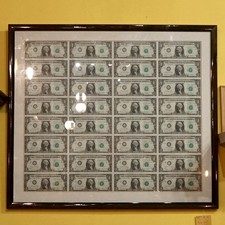 Rare Uncut Sheet Dollar Bills