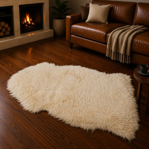 Genuine ivory sheepskin - ivory,