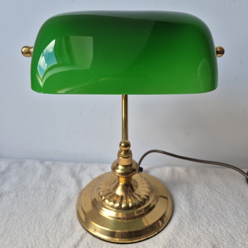 Bankers desk lamp green glass - bankers,