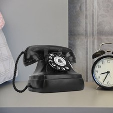 Retro Telephone Model Vintage Decor Nostalgic Corded Phone For Home Office