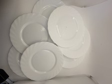 7 x  Arcopal White Glass Lunch