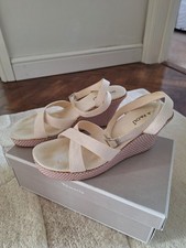 Mila Paoli Cream Canvas Wedge