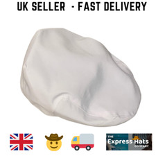 WHITE COTTON FLAT CAP