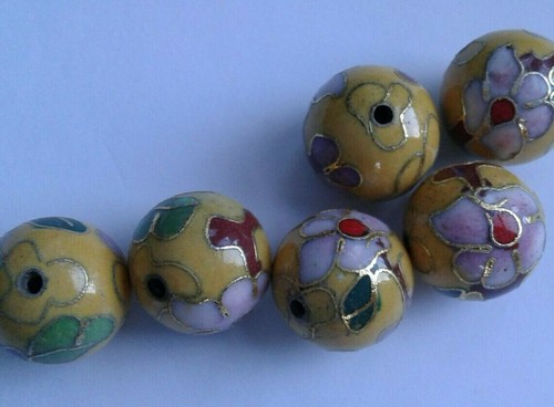 Round cloisonne beads - 6,