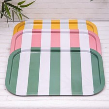 Yellow Green Pink Striped Tray