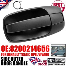 For RENAULT TRAFIC OPEL VIVARO 2001-08 Outer Door Handle Black Rear Left CE