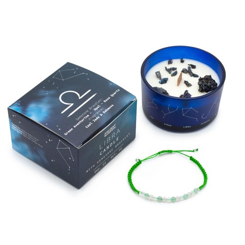 Zodiac crystal candle with - crystal,