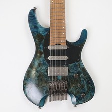 IBANEZ Q547PB-COL Used Poplar Burl Top body 7 string Blue w/Soft case