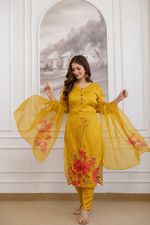 Women Yellow Assam Silk Kurta