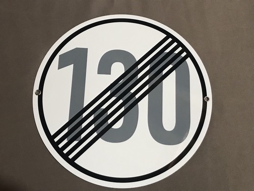 Autobahn road sign - end, 130