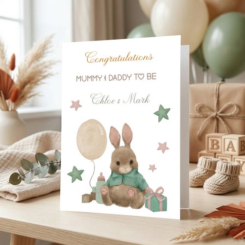 Personalised baby shower card - personalised,