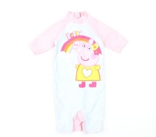 Peppa Pig Girls Pink UV Sun Suit 4-6 Years Quick Dry Swimwear