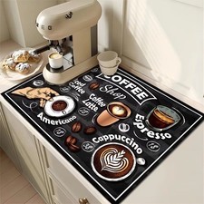 2Pcs Coffee Bar Mat Absorbent