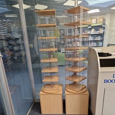 7 Tier Rotating Multi Spinner in wood for DVDs and small books