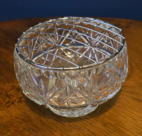 Large vintage cut glass flower - vintage,