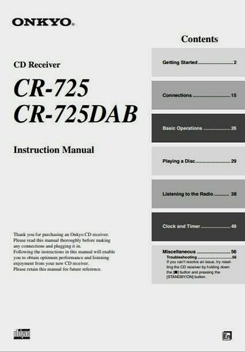 Onkyo 725 dab cd - dab,