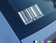 MADE IN SPAIN BARCODE FUNNY CAR STICKERS DECALS VINYL SEAT CUPRA LEON IBIZA JDM