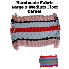 Eco-friendly  Hand Woven Large & Medium Fabric Cotton Floor Carpet for Entrance