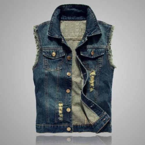 Men jean vest - jean,
