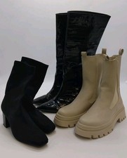 Womens UK Size 7 EU Size 40 Boots Heels Shoe Bundle Job Lot of Shoes Black Cream
