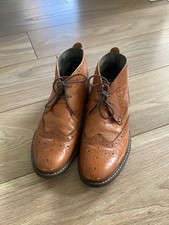 M&S Marks & Spencer Men’s Brogue  Ankle Boots uk9 eu43  tan leather wing tip