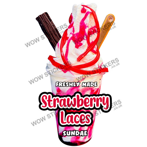 Strawberry laces ice cream - strawberry,