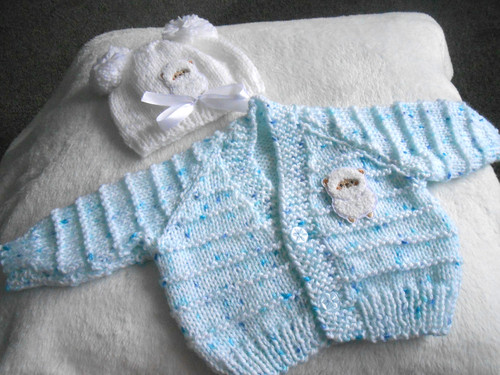 Hand knitted blue sheep - blue, *sheep*