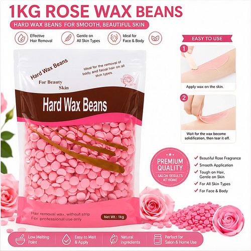 Rose hard wax beans - rose, –