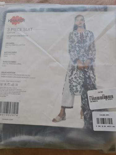 Khaadi unstitched cotton - unstitched, pc