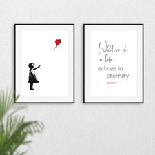 Set of 2 Banksy Wall Art Quote