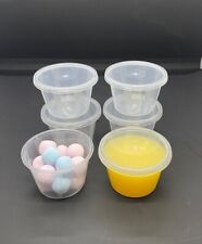 4oz Round Food Containers Plastic Clear Tubs + Lids Deli Pots Sauce Dip Chutney