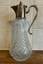 Silver Plate Cut Glass Claret