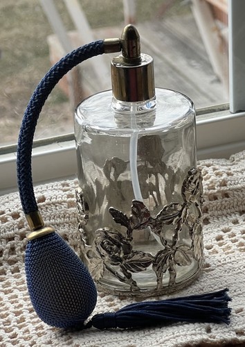 Vintage perfume blue - perfume, atomizer