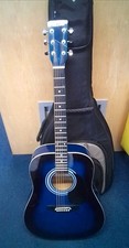 Falcon FG100BL Acoustic Guitar Sunburst Blue Gloss W/ CNB Padded Gig Bag