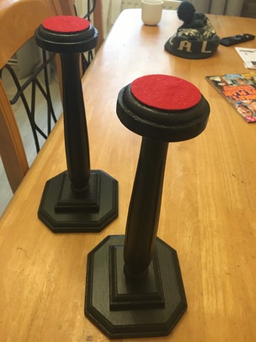 Pair military helmet stands - of,