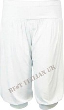 WOMENS HAREM 3/4 TROUSERS ALI BABA HAREEM BAGGY PANTS CROPPED SHORTS LEGGINGS 